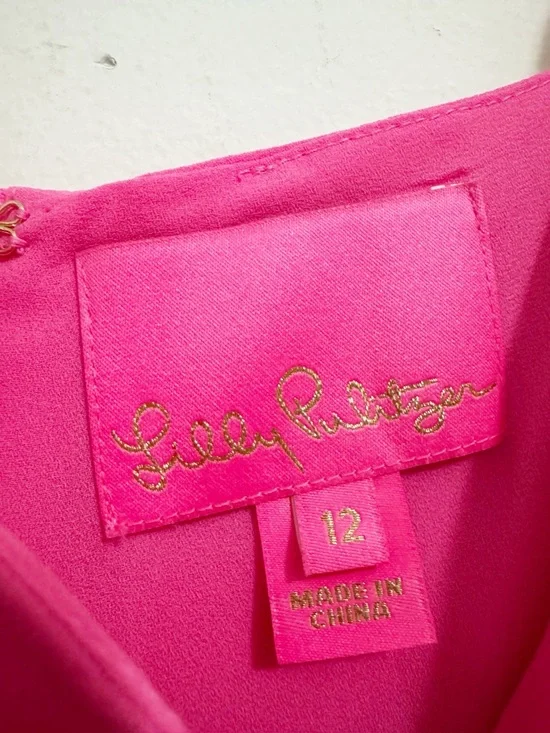 Lilly Pulitzer Alisa Ruffle Wrap Dress Hot Pink 12 - Picture 7 of 16
